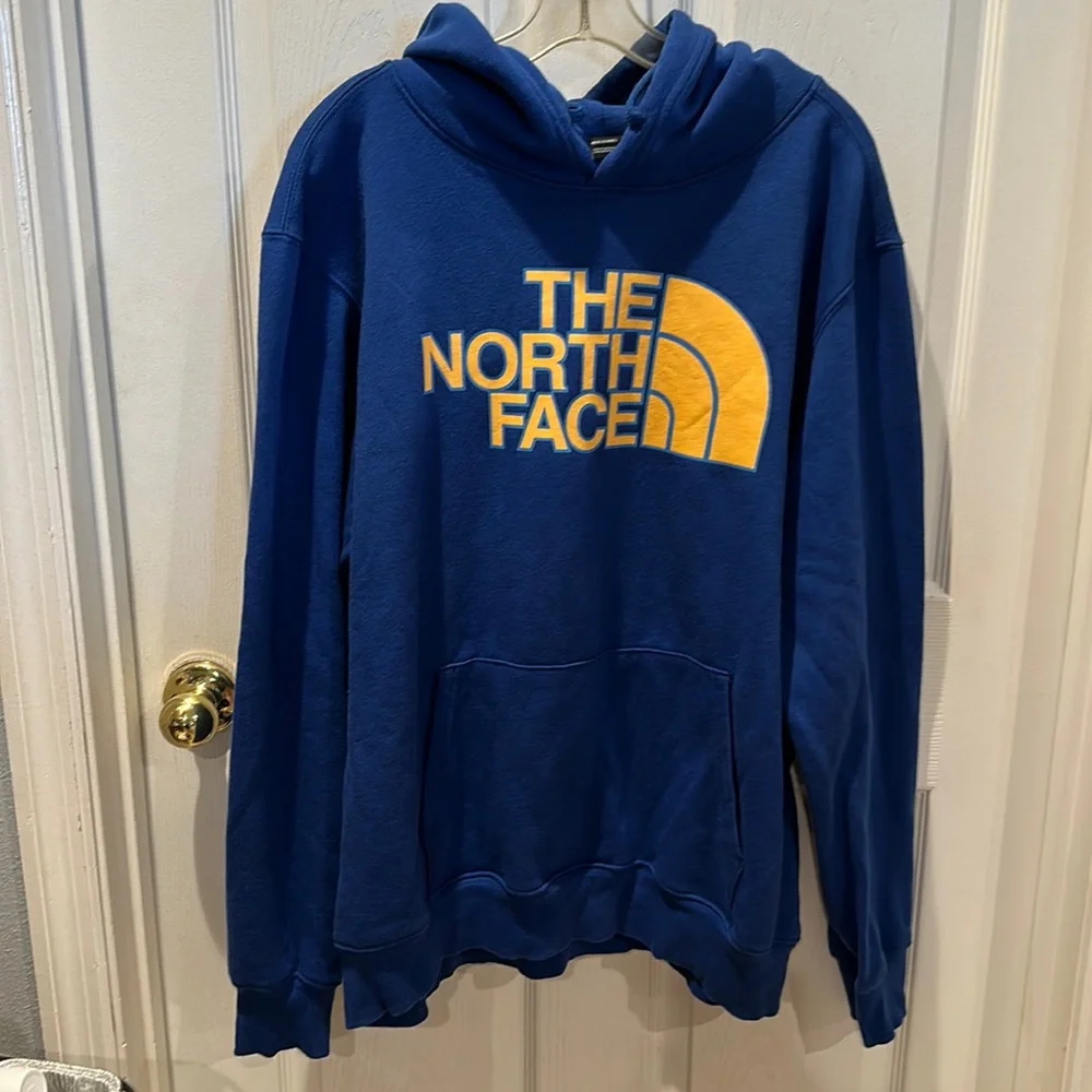The North Face hoodie MENs blue and gold logo size XL